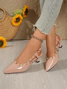 Sandale cu toc înalt și vârf ascuțit pentru femei, la modă, noi, cu toc înalt și cuie, pentru petreceri, cu vârful închis și curea la gleznă