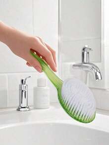 1pc Extra Long Handle Bath Brush For Back Scrubbing (14.37 Inch) Shower Exfoliating Brush With Soft Bristles & Non-Slip Grip Body Scrubber For Hard-To-Reach Areas, Feet & Shoulders Spa, Elderly Care & Bathing Aid Home Bathroom Essential (Light Blue, Summer Refresh) - Multicolor - View 5