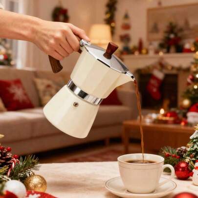 Italian Moka Pot, Stovetop Espresso Machine, Aluminum Coffee Maker, Portable Manual Coffee Percolator, Suitable For Ceramic Stove, Filter-Free, Reusable Coffee Maker, Ideal For Travel And Camping