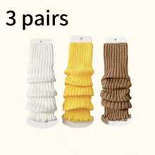 5/3 pares de medias altas de unicolor para niñas, calentadores de piernas cálidos, estilo Mori Girl, estilo Lolita, coloridos, diseño de volantes con rayas verticales, versátil y de moda, suaves y cómodos, adecuados para uso diario en primavera, otoño e invierno, aptos para niños de 4 a 12 años, calcetines de Navidad, calcetines de Año Nuevo, regalo exquisito - Multicolor - Ver 19