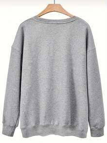 Easter Bunny Egg Hunter Camo Graphic Sweatshirt For Women And Men Spring Holiday Casual Wear - Xám - Xem 2