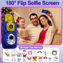 Microscopio para niños con pantalla táctil, [Actualizado 2 en 1 Juguete educativo de ciencia] Microscopio digital para niños y cámara de video HD con 5X de aumento, pantalla táctil de 2.8 pulgadas, lente selfie de 180°, foto de 12MP y grabación de video 1080P | Kit portátil de exploración manual para niños de 3 a 12 años (Elige: Unidad individual o con set de tarjeta de 32GB) | Disponible en rosa, verde, azul - XX-Multicolor - Ver 4