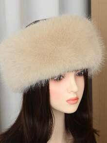 1 pieza Gorra de pico de estilo mongol de unicolor, adelgazante del rostro, versátil de moda, a prueba de viento, con aislamiento térmico, cálida, suave y cómoda, adecuada para clima frío, Navidad, Año Nuevo, actividades al aire libre en invierno, ciclismo - Multicolor - Ver 4