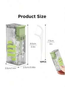 1 Piece Refillable Dispenser Box, Pop-Up Portable Travel Floss Container, With 10 Pieces Of Dental Floss - 綠色 - 查看 5