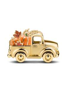 1颗925纯银南瓜汽车造型珠子，适合女士手链、手镯DIY饰品制作及日常穿搭配饰，是女孩的理想之选。