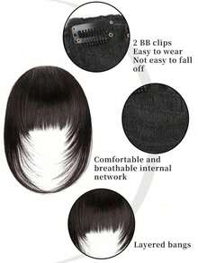 1顶自然无痕刘海假发，无需胶水，内置发夹，佩戴方便，假发，服装配饰