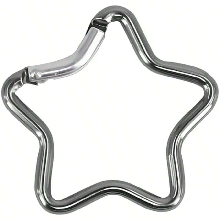 Grey Carabiner Clip Star Shaped Climbing Buckle Aluminum Alloy Heavy Duty Keyring Hook For Camping Fishing Hiking Traveling Aluminum Key Chain Clip Accessories Keychain Carabiners - 灰色 - 查看 1