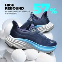 Men's Slip-On Walking Shoes - Hands-Free Running Tennis Sneakers With Cushioning, Non-Slip Gym Workout Athletic Shoes For All-Day Comfort & Style - Màu xanh lam - Xem 4