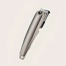 1pc Black/Grey 360° Rotating Stainless Steel Nail Clipper, High Quality Manicure Tool, Wide Mouth Anti-Splash Pedicure Trimmer With Sharp Blades, For Finger & Toe Nails - Multicolor - View 8