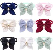 Gravata borboleta de renda com pérolas (4/8 peças), ajustável para animais de estimação, ideal para uso diário em cães e gatos de pequeno porte. Um acessório universal para todas as estações, perfeito para gatos e cães. Estilos variados. - Multicolorido - Ver 10