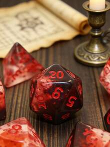 7pcs Set Crystal Style Dice Set Polyhedral Table Game Dice Role-Playing RPG Dice - Multicolor - View 2