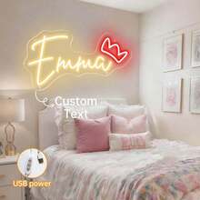 Custom Neon Sign, Customized LED Neon Light Name Sign, Room Decor, Personalized Wedding Neon Sign, Home Bedroom Decor, Birthday Holiday Gift, Party Shop Or Business Illuminated Sign - 12in-4letters - View 4