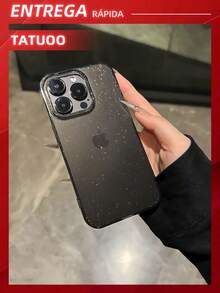 1 Piece Glitter Clear Phone Case, Drop-Proof And Durable, Compatible With Apple 16/16Pro/16Plus/16ProMax - 透黑色 - 查看 8