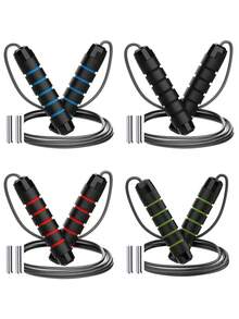 1pc Black & Red Weighted Steel Jump Rope, Non-Slip, Sweat-Absorbent, Breathable, 3 Meters Total Length, Adjustable, Suitable For Adults And Students Exercise, Fitness, Weight Loss, Fat Burning Training, Gym Accessory - Multicolor - View 9