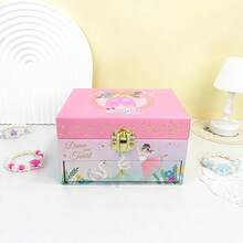 1pc Rectangular Ballet Shoe Shaped Music Box With Drawer, Comes With Paper Sleeve, Mirror And Rotating Princess Figurine. Can Store Jewelry, Stationery, Toys And An 8-Note Music Box. Excellent Gift For Holidays, Parties, Suitable For Valentine's Day, Birthday, Wedding And Everyday Use. - Ballet Shoes - View 3