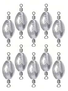 GOTURE 10个高速防扭曲双环八角形环，橄榄铅坠，碳化钨连接环，钓鱼饵坠，远投，沉水坠