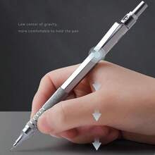 全金屬自動機械鉛筆 0.3/0.5/0.7/0.9/2.0mm，低重心設計，適合建築/工程/藝術，書寫順暢，繪圖與素描雙用途，返校季 - 黑色 - 查看 11