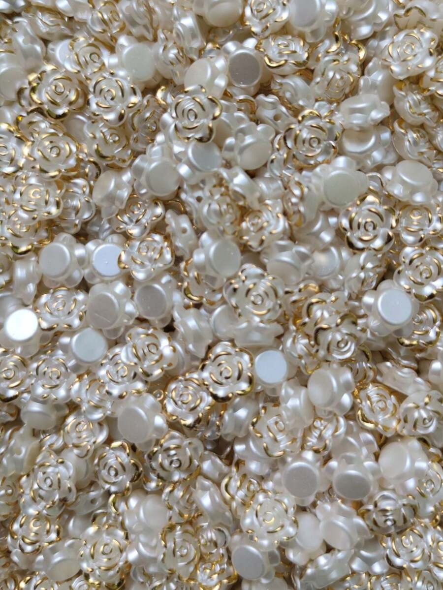 Bead Spacers 100/200 Pcs Shell, Star, Teardrop, Flower And Other Shapes Pearly Jewelry Crafts - 金花 - 約 12.5 毫米 - 查看 1