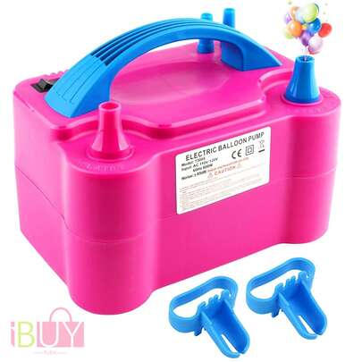 Inflador de globos eléctrico, soplador de globos, inflador de globos multifunción, inflador de globos portátil, inflador de globos, inflador de globos eléctrico, bomba eléctrica, inflador de globos, inflador de globos eléctrico portátil de doble boquilla, bomba de aire eléctrica para inflar globos, herramienta que puede inflar dos globos al mismo tiempo, fácil de usar, fácil de transportar, suministros para fiestas, adecuado para fiestas, bodas, regalos, Navidad, decoraciones de Halloween (rosa rojo)
