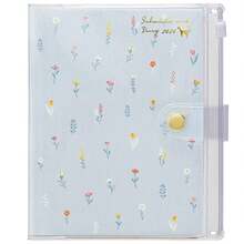 クツワ 手帳 家計簿付き手帳 2026年 A6 ウィークリー 月曜始まり 透明カバー 小花ラベンダーグレー 140SHA 2025年12月始まり - スタイル - チェックする 3