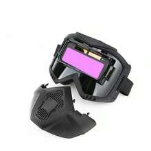 Máscara de soldadura estilo Harley con velocidad variable automática, protectora desmontable ajustable contra la luz intensa para soldadores - Negro - Ver 7