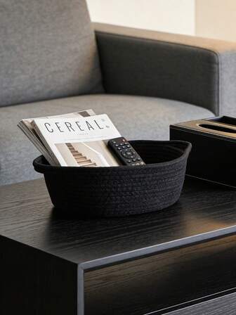 Chic White Woven Storage Basket With Handles, 12x8x5" - Perfect For Pet Toys, Bathroom Towels & Skincare Organization, Decorative Gift Basket, Laundry Baskets