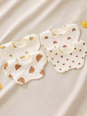 2'li/4'lü Bebek Müslin Önlükleri, Yenidoğan Süt Salyası Önleyici Önlükler, Süper Yumuşak ve Rahat - Cilt Dostu, Ayarlanabilir Çıtçıtlı Tasarım, Çizgi Film Baskılı Desen, Noel, Cadılar Bayramı, Şükran Günü İçin Mükemmel Bebek Hediyesi!