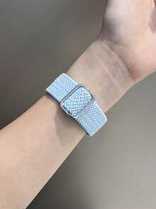 1条男女通用尼龙表带，兼容，尺寸包括42mm、38mm、40mm、41mm、44mm、45mm、46mm和49mm，时尚智能手表替换表带，适用于Series Ultra2、Ultra SE2、SE 11、10、9、8、7、6、5、4、3、2、1等型号，是返校学生的理想礼物 - 淺藍色 - 查看 6
