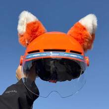 New Style Orange Ear Cute Decoration Doll Motorcycle Ski Electric Bike Helmet Ornament