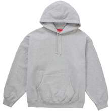 Supreme Satin Applique Hooded Sweatshirt FW24 | Authentic Designer Premium Heavyweight Crossgrain Fleece Hoodie | Essential Streetwear Collector's Luxury Layering Outerwear Pants Set Heather Grey - Heather Grey Hoodie - 查看 2