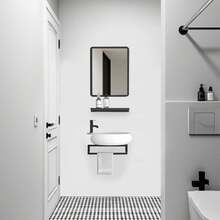 Lavabo Con Soporte De Espejo Para Colgar Toallas Para Baño - Multicolor - Ver 1