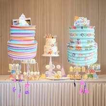 1个彩色奇幻主题可折叠迷你拉绳皮纳塔，适合生日装饰、狂欢节庆典、墨西哥节日——糖果粉碎游戏和主题活动装饰