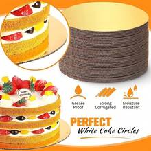 Cakeboard Round,Disposable Cake Circle Base Boards Cake Cardboard Pizza Plate Platter… - 40pcs Gold - View 5