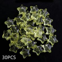 30 件/包亚克力透明多面五角星珠，多种颜色可选，时尚可爱，适用于 DIY 珠宝、文具、吊坠、批发珠子 - 五角星 - 查看 19