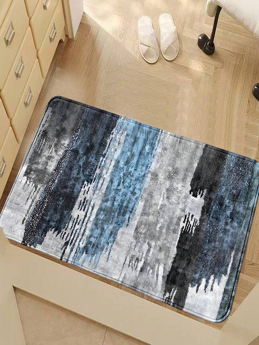 1 Stück/2 Stück abgenutzte Tinte Malerei Muster Plüsch Kunstwollteppich, maschinenwaschbar 1200g/㎡ Polyesterfaser dekorativer Teppich, 10mm dick, TPR rutschfeste Unterseite, Kunstwollteppich hautfreundlich maschinenwaschbar rutschfest, faltbar leicht zu pflegen Teppich, rechteckiges Design, geeignet für Eingangsbereich, Flur, tägliche Wohnszenen, Badezimmer, Schlafzimmer, Wohnzimmer, Esszimmer Dekoration, Innenbereich rutschfester Teppich, Raumdekoration, Heimdekoration, Mehrzweck-Fußmatte, Feiertags-Dekoration