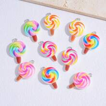 10pcs Resin French Fries Bucket Pendant, DIY Pendant, Fashionable Special Travel Wear Jewelry, Friendship Amulet Accessory - Yellow - View 11