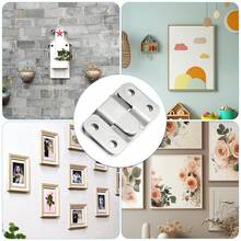 嵌入式支架挂钩，互锁式家具连接器，重型不锈钢相框挂钩，适用于婚礼照片、图片、相框吊坠，是大型图像展示艺术画廊墙面安装五金件的理想选择，采用 Z 形互锁设计，最大限度地确保安全，防止悬挂物品掉落。