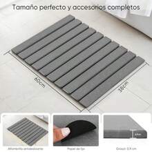 Tapete de Piedra para Baño 60 x 39cm-Plegable Tapete para Baño Diatomita Ultra Absorbente Antideslizante y de Secado Rápido Fácil de Limpiar Adecuado para Sala de Estar Ducha y Dormitorio - GrisOscuro - Ver 2