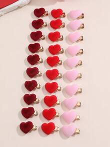 Bộ 10/30 kẹp tóc hình trái tim màu đỏ/hồng/đỏ tía thời trang dành cho nữ, thích hợp sử dụng hàng ngày, dự tiệc, ngày Valentine, kẹp càng cua, kẹp tóc cài, phụ kiện tóc ngày Valentine, quà tặng Valentine, phụ kiện tóc, ghim cài tóc - Nhiều màu - Xem 16