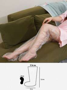 20/100片装一次性腿套，透明塑料足套，保湿、防裂、防冻伤，防水腿套，足部和腿部护理，美容院专用73厘米腿部保湿足套，手部护理工具，足部和腿部护理工具 - 白色 - 查看 6