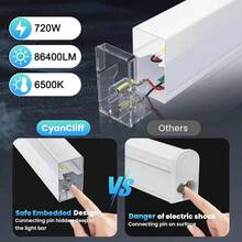 Tube Honeycomb Ceiling Lighting Ultra Bright Hexagon Garage Lights, 720W 86400LM 6500K Hexagon LED Light Garages With Rectangle Frame. 14 Grid Honeycomb Hex Led Lights System, For Garage, Basement, Warehouse, Auto Beauty Shop, Car Detailing Shop - 查看 4