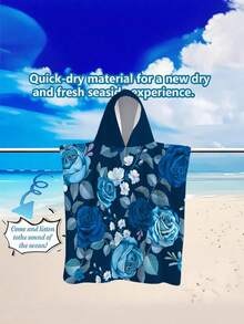 1pc Bohemian Style Tropical Floral Polyester Hooded Poncho, Plus Size Beach Towel - Vibrant Floral Design, Beach Wrap, Soft Polyester Robe, Suitable For Swimming, Travel And Beach Vacation, Unisex Bathrobe Surfing Accessories - Multicolor - View 33