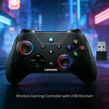 Lenovo Bộ điều khiển trò chơi không dây S02: Bộ kích hoạt tuyến tính kép + Cần điều khiển chống trôi 3D, Công nghệ độ trễ cực thấp, Tay cầm cong tiện dụng, Tương thích đa nền tảng, Màu đen cổ điển - Màu đen cổ điển - Xem 5
