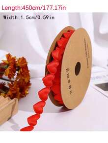 5 Yards Valentine's Day Heart Shaped Ribbon Roll - Red Heart Shaped Ribbon, Available In Multiple Colors. DIY Ribbon Suitable For Bouquet Wrapping, Cake Decoration, Gift Packaging And Holiday Party Decoration. - Multicolor - View 8
