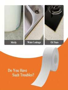 1卷2.2厘米宽防霉PVC防水密封胶带，丙烯酸背胶，适用于浴室、浴缸、马桶、厨房水槽、墙面填缝。 - 彩色 - 查看 6