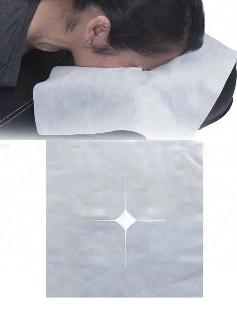 100pcs Disposable Massage Table Sheets Headrest Pads Face Pillow Cover Cushion Cover Massage Face Cradle Table Head Rest Covers
