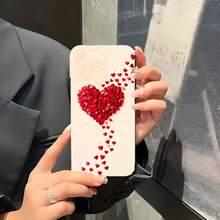 1PC Phone Case,  Heart Shape Red Hearts Pattern , Stylish Phone Case, Phone Decoration, All-around Lens Protection, Creative Small Gift, Funny Gift for Boys and Girls - Schwarz - Übersicht 4