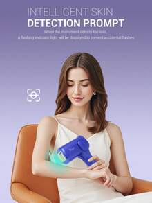 YTWO 2026 Flashlight Laser Hair Removal Device, 22J High Energy Hair Removal, Painless Ice Point Hair Removal, 0.25s Fast Flashing, IGBT Fast Flashing Hair Removal Device, Skin Detection Function, Unlimited Flashes, 9 Energy Levels, LCD Display, Localized Hair Removal Setting, Includes 1 Bikini Area Attachment, Valentine's Day Gift - Blue - View 5