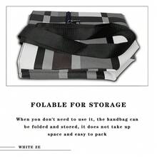 White Ze Umhängetasche für Damen, Handtaschen für Damen, große Taschen aus PU-Leder, Einkaufstasche, weiche Taschen für Damen, einfaches Einkaufen, Reisen, täglichen Gebrauch-6366 - WeißSchwarz - Übersicht 6