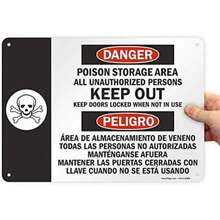 SmartSign Cartel bilingüe"Danger - Poison Storage Area" | de 7 x 10 pulgadas(Plástico 10" x 14") - Multicolor - Ver 1